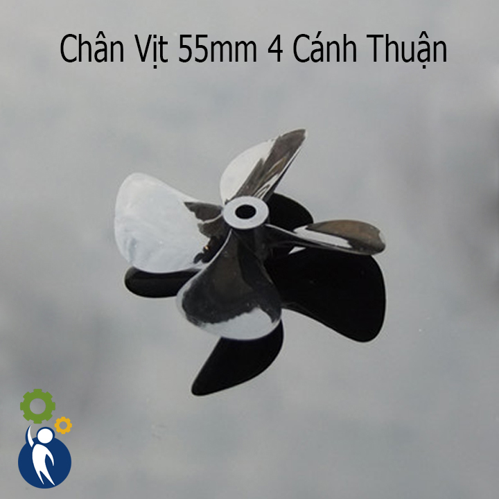 Chân Vịt 55mm 4 Cánh Thuận, trục 4mm