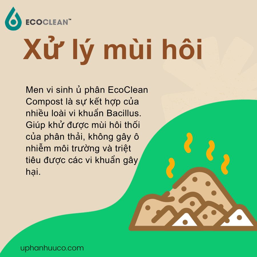 EcoClean COMPOST - Men vi sinh ủ phân nhập khẩu Mỹ - Gói 100g