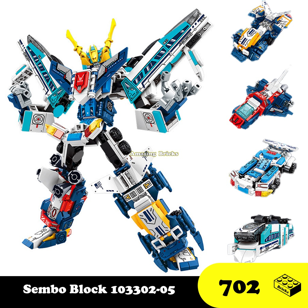 Đồ chơi Lắp ráp Robot Cảnh sát vũ trụ bộ 4 hộp, Sembo Block 103302