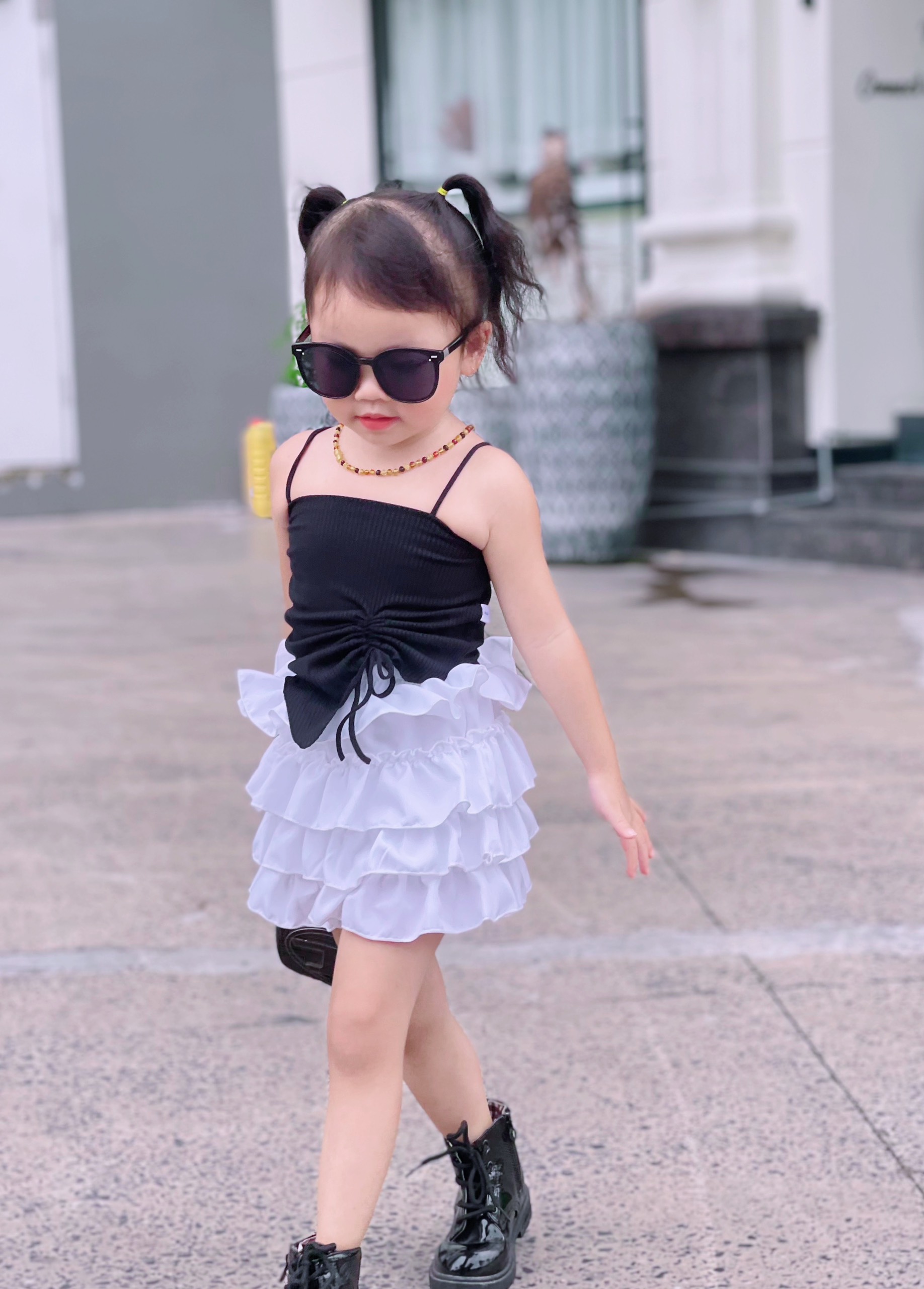 Set Áo Dây Chân Váy Lụa 2 Tầng Cho Bé Thời Trang