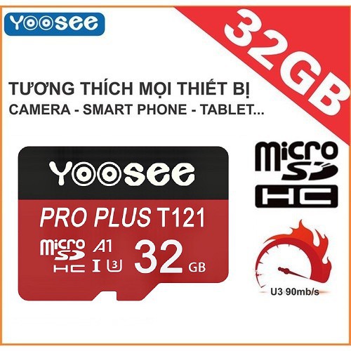 Thẻ nhớ YOOSEE MicroSDHC 32G, 64G Class 10 chuyên dụng cho Camera