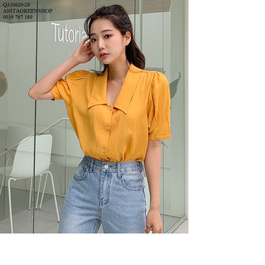 Q330620  ÁO SƠ MI NỮ NGẮN TAY