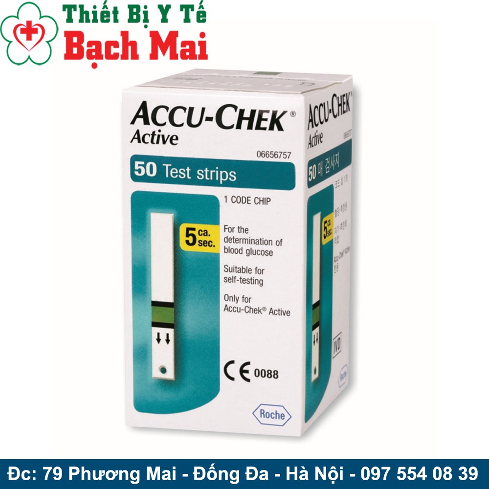 Que Thử Đường Huyết Accu Chek Active Hộp 50 Que