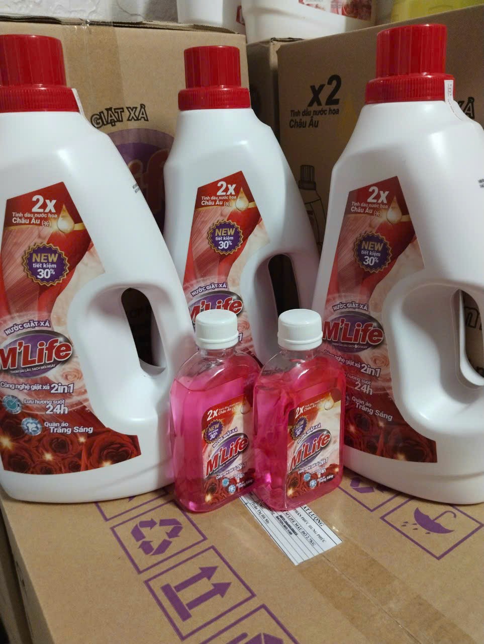 Nước giặt xả m'life - nước giặt xả 2 trong 1, đậm đặc tiết kiệm gấp 2 lần