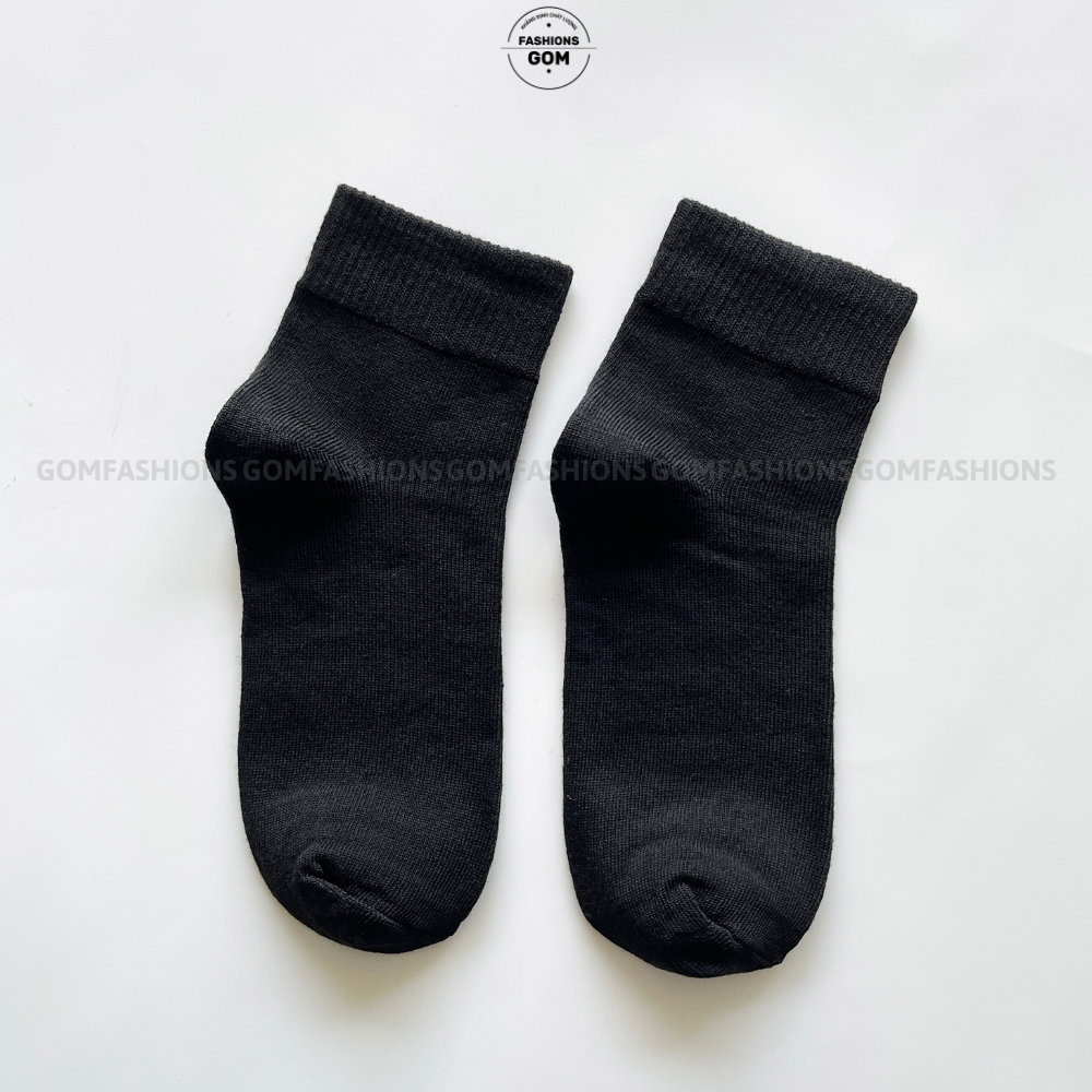 Combo 10 đôi tất trơn cổ cao nam nữ, vớ cao cổ, chất liệu cotton dày dặn, co giãn khử mùi - TAT-TRONCAO-VNXK-CB10