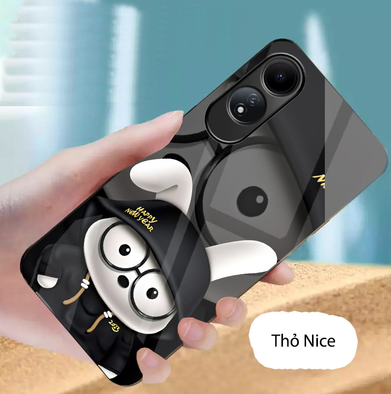 ỐP OPPO A60 mặt kính gương bóng Cao Cấp