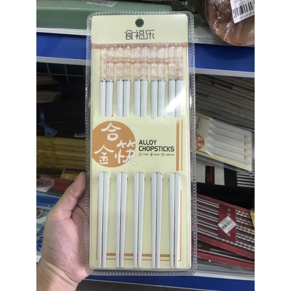 Vỉ 5 Đôi Đũa Nhựa Kháng Khuẩn Nhật Bản, Đũa Gắp, Đũa Ăn Cơm Dày Dặn, Mẫu Mã Đẹp, An Toàn | MTA-MART