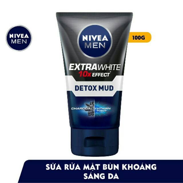 Sữa rửa mặt Nivea Men Bùn Khoáng Sáng da 100G