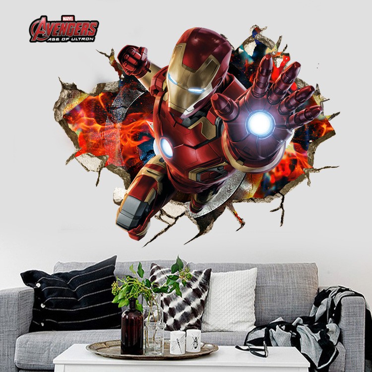[HCM]Decal 3D Iron Man - Biệt Đội Siêu Anh Hùng Marvel - Decal Người Sắt