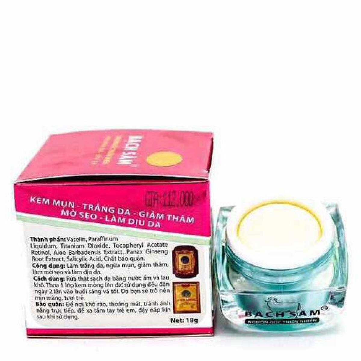 [HCM]Kem mụn - Trắng da - Xóa thâm - Liền sẹo - Chống dị ứng Bạch sâm K2 18g (Tím - Xám)