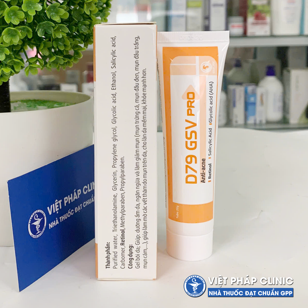 D79 GSV Cream/Pro/New Giảm Mụn Trứng Cá, Mụn Lưng, Dày Sừng Nang Lông 15g/20g