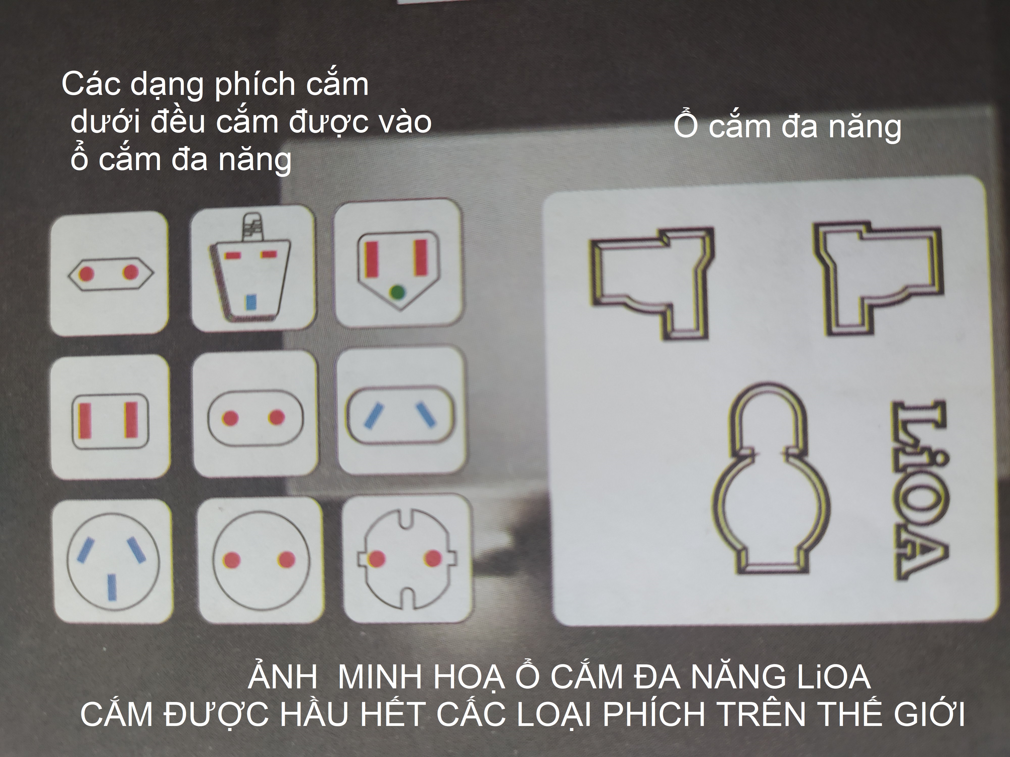 Ổ CẮM ĐƠN ĐA NĂNG CHỮ NHẬT LiOA