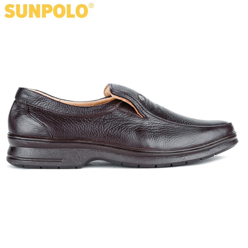 Giày Nam Da Cao Cấp SunPoLo (Nâu)
