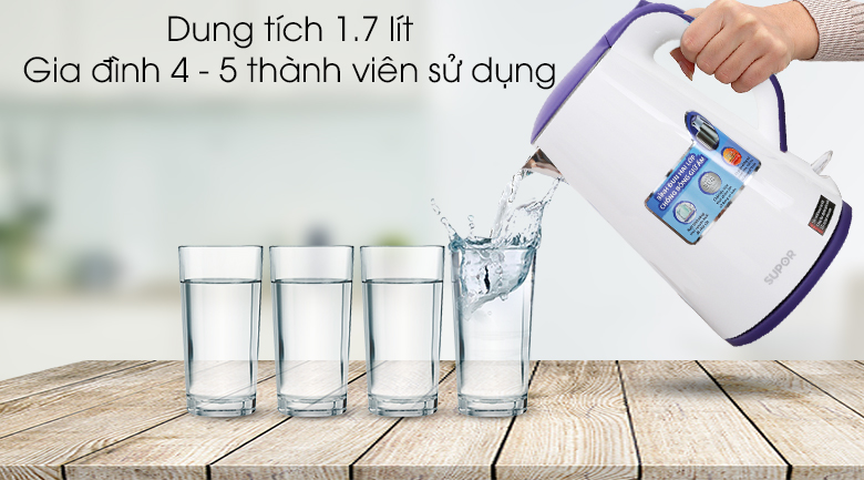 Bình siêu tốc Supor 1.7 lít SWF17S20AVN