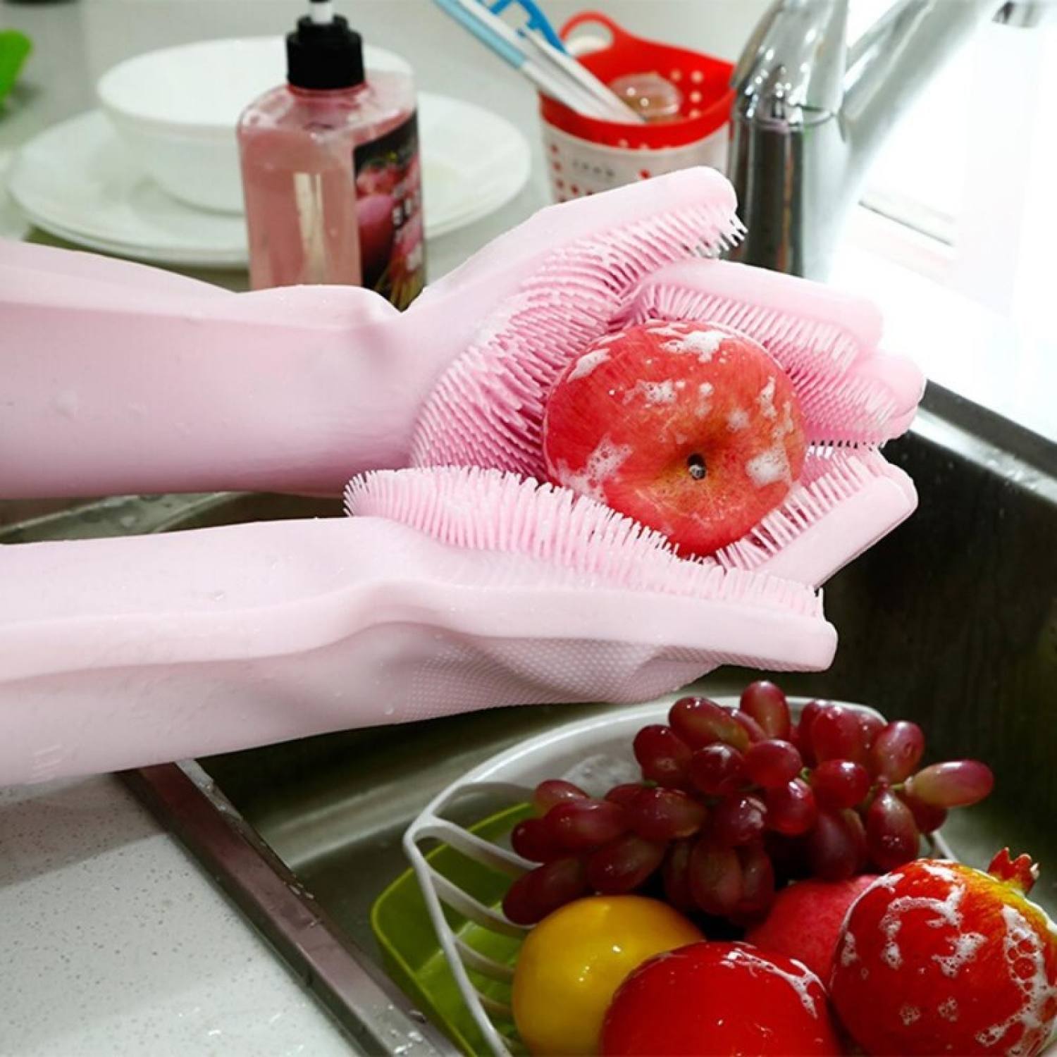 Găng tay tạo bọt rửa chén bát thần thánh