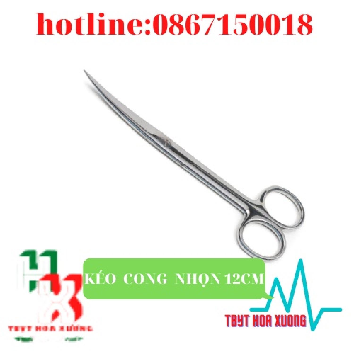 Kéo Y Tế Cong Nhọn 2 Đầu 12cm - Kéo Cắt Chỉ  Pakistan