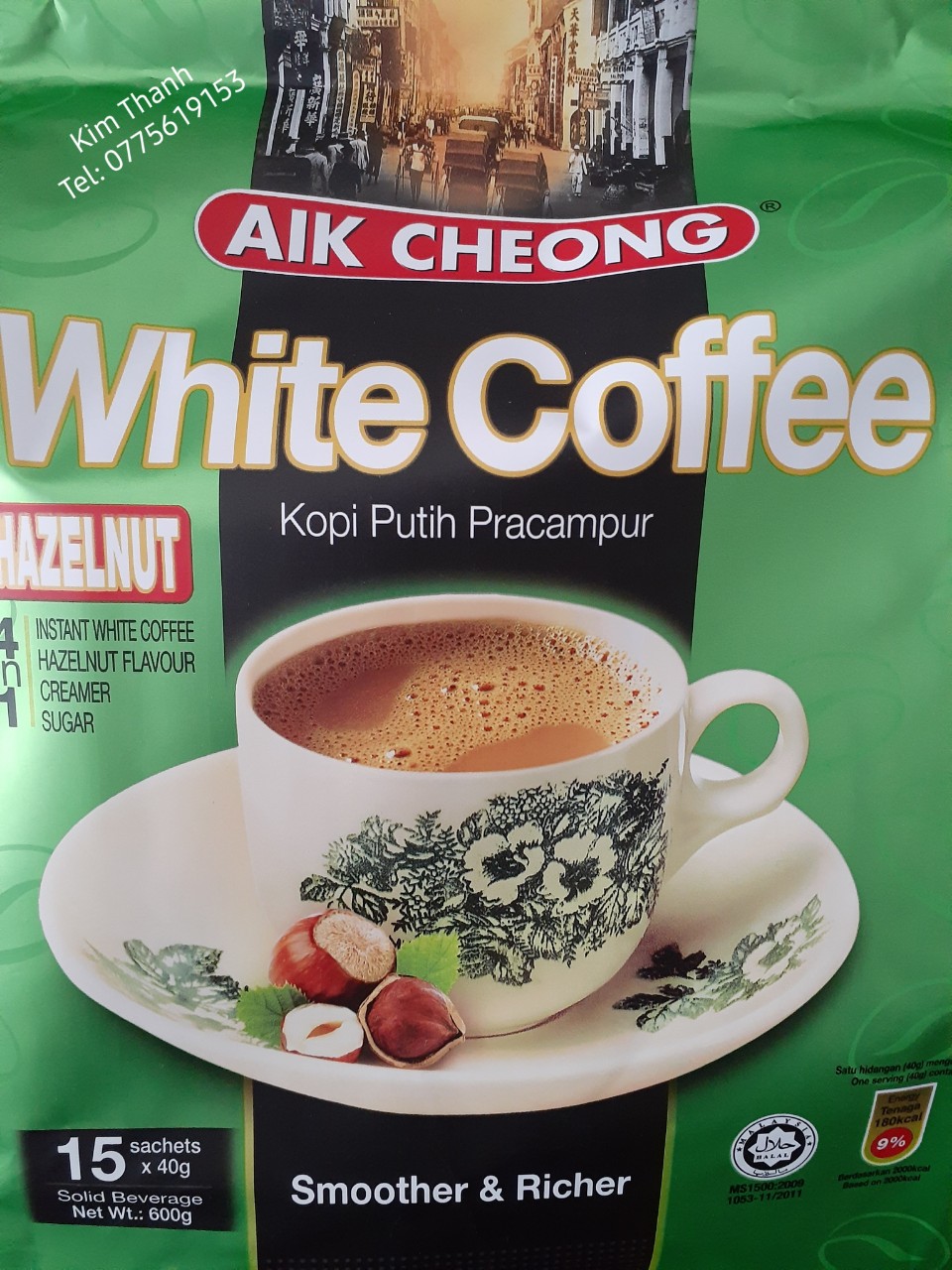 Cà phê trắng white coffee Aik cheong Malaysia