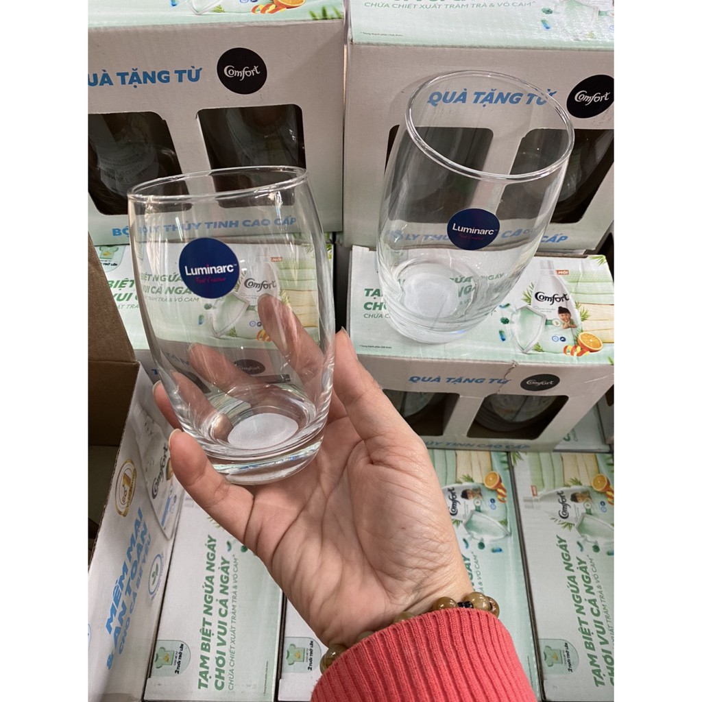LY THỦY TINH LUMINARC 350ML trắng thân cao