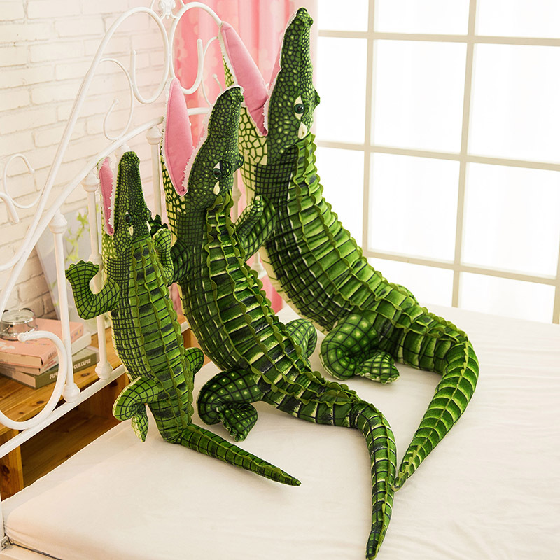Xuyên biên giới 3d búp bê cá sấu mô phỏng gối ôm đồ chơi sang trọng gối dài mềm ngủ búp bê vải