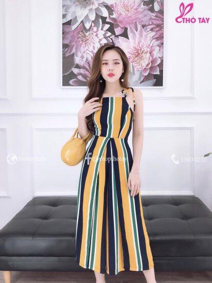 [HCM]SÉT JUM VOAN LỤA SỌC THỜI TRANG NỮ LD0719