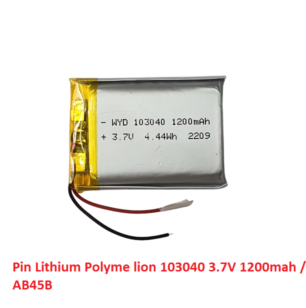 Pin lithium polyme lion 103040 3.7v 1200mah / ab45b