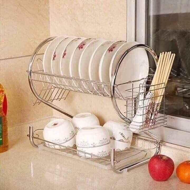 KỆ ÚP BÁT INOX 2 TẦNG