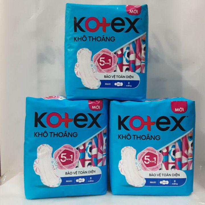Băng vệ sinh Kotex khô thoáng Maxi cánh 8 miếng