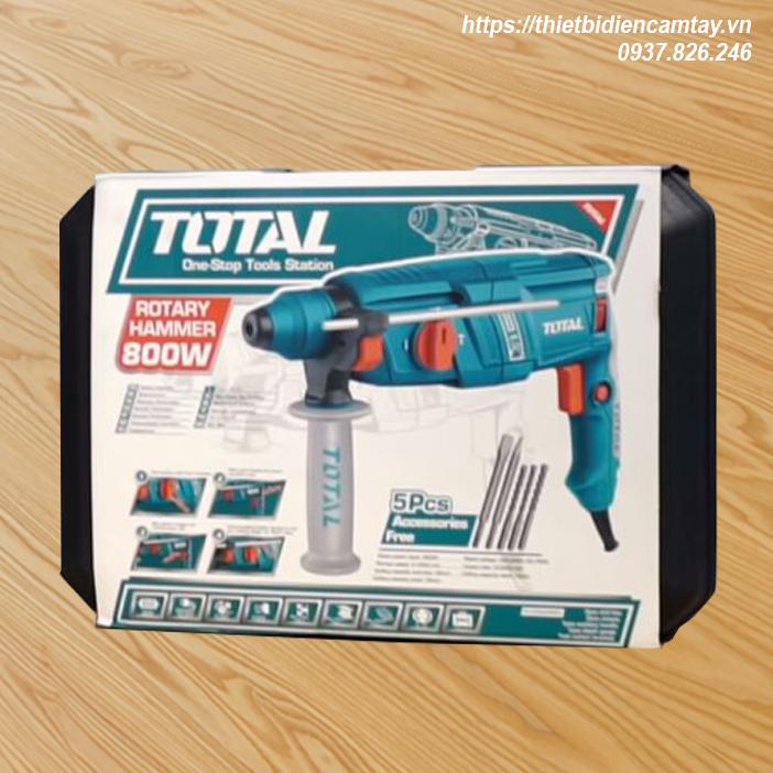 [HCM]Máy khoan đục (3 chức năng) Total TH308268 800W 26mm (Kèm 3 mũi khoan gài 2 mũi đục)