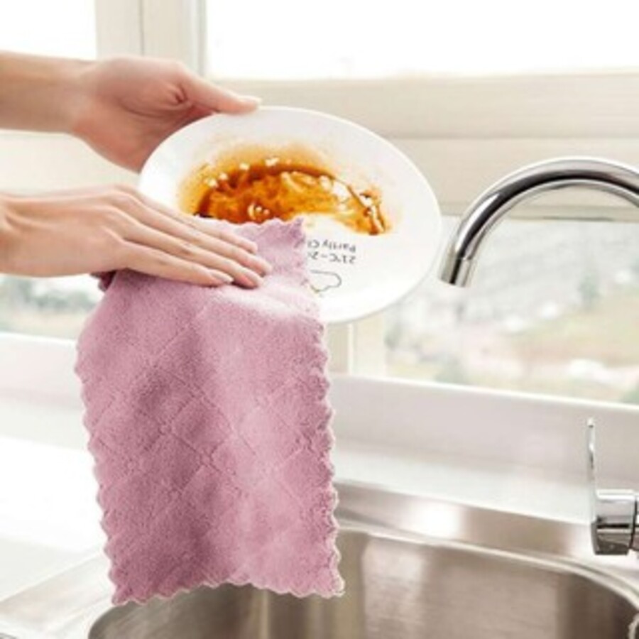 Combo 10 khăn lau đa năng 2 mặt 2 màu siêu mềm, siêu thấm hút/ Khăn lau đa năng-Khăn lau nhà bếp đa năng-khăn lau bàn- khăn đa năng, khăn lau bếp,lau kính lau bàn