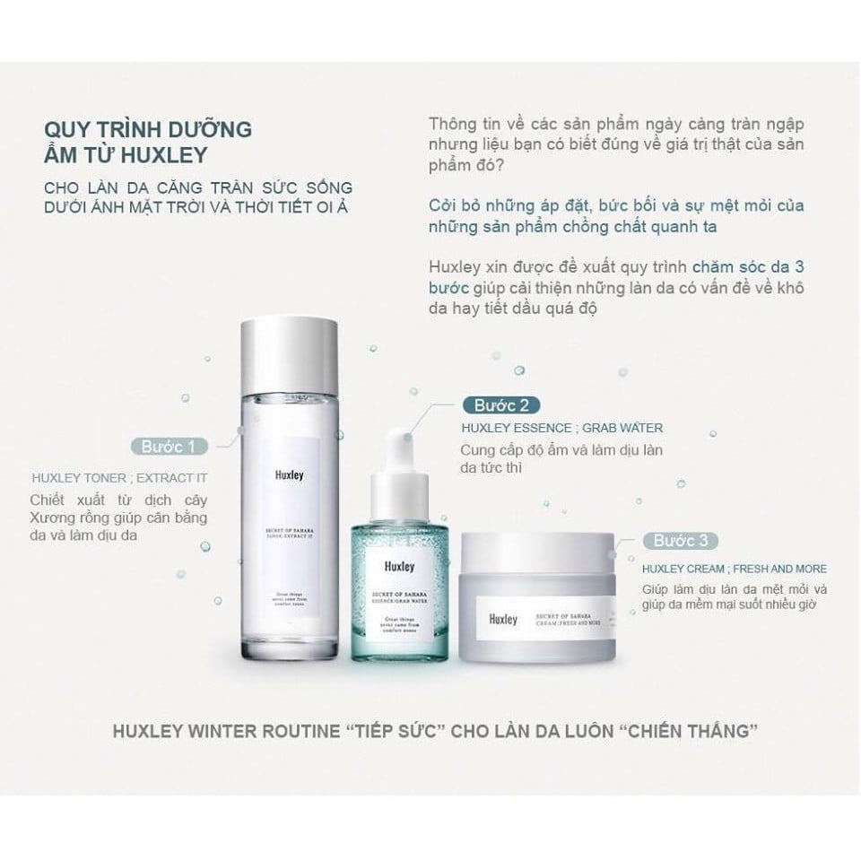 Set dưỡng da HUXLEY ( Vàng nhạt ) - Lyo Shop