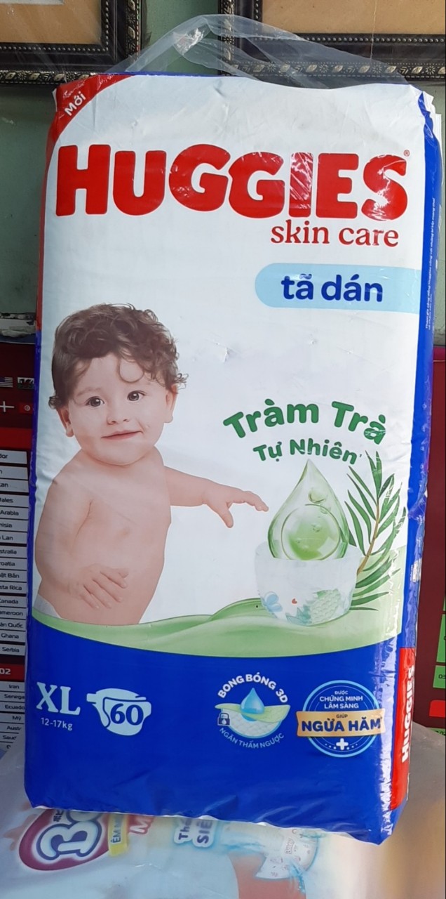 Tã Dán Huggies tràm trà M76/L68/XL60/XXL54 miếng