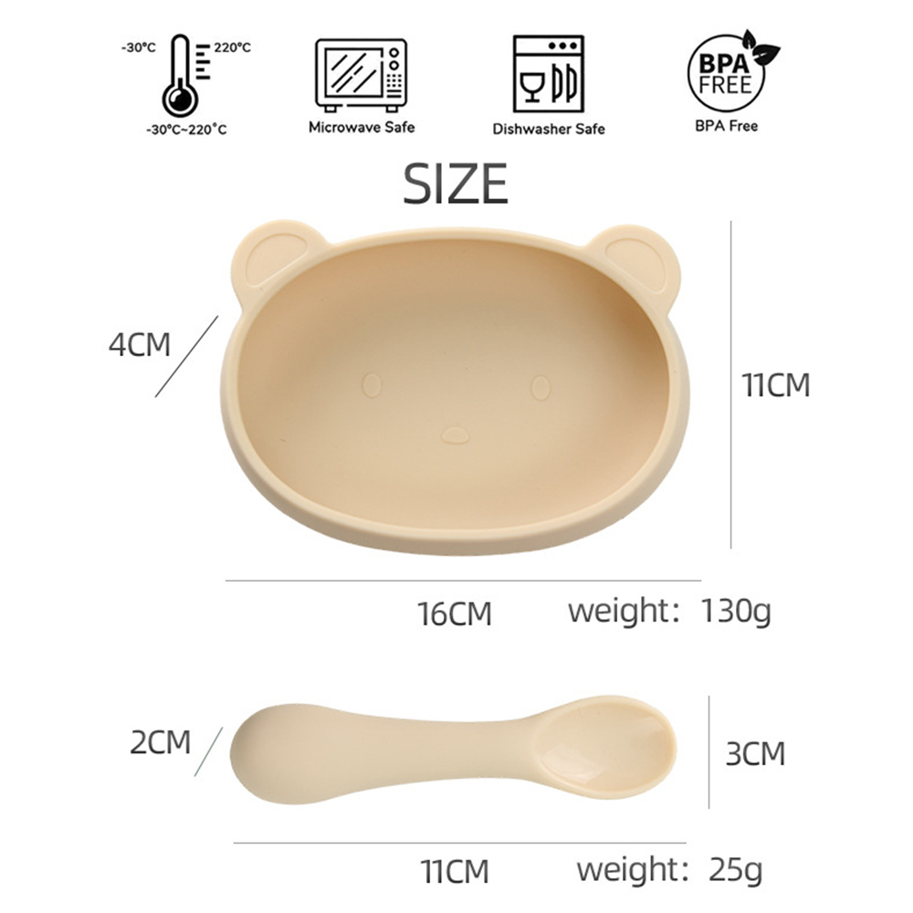 Bát Ăn Dặm Kèm Thìa Silicon Hình Gấu