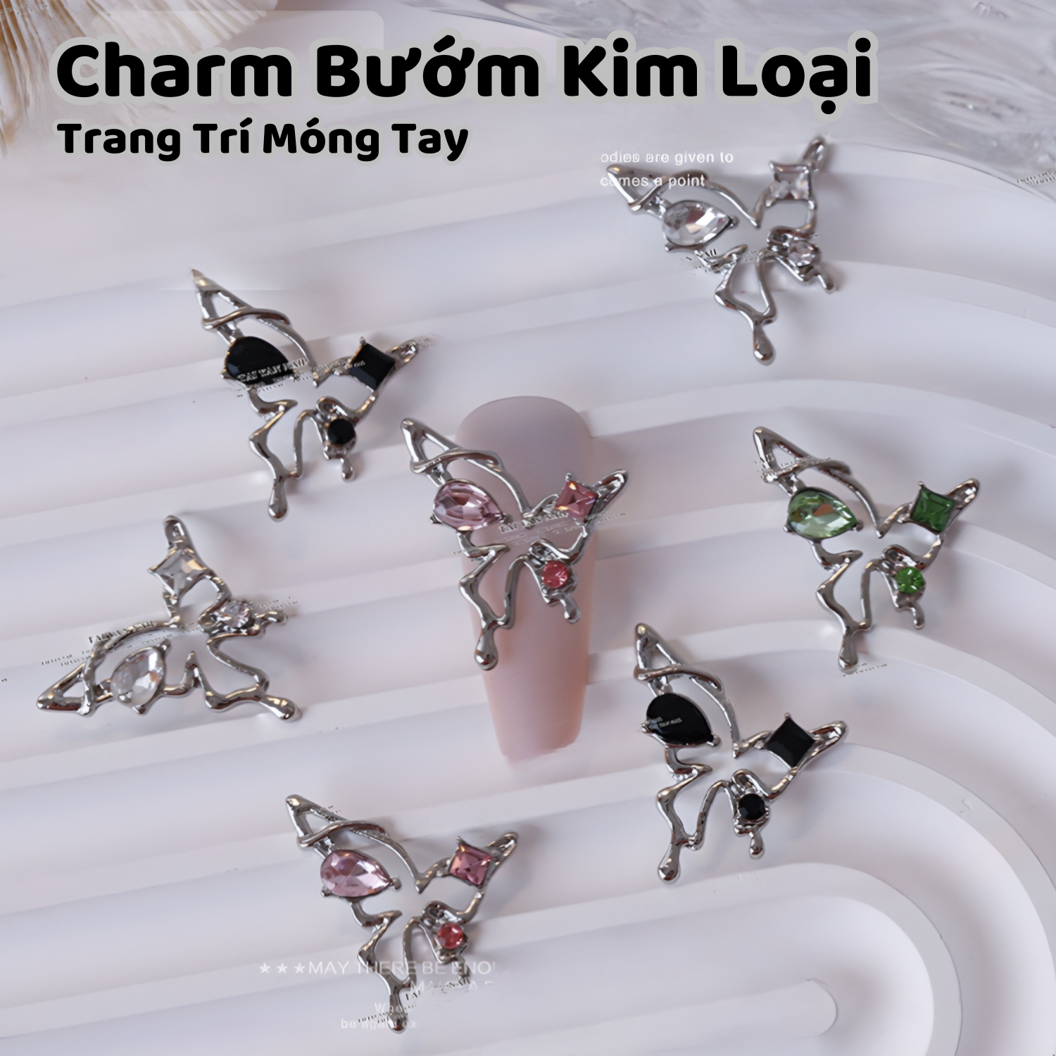 Charm Bướm Treo Cao Cấp Đính Móng CC