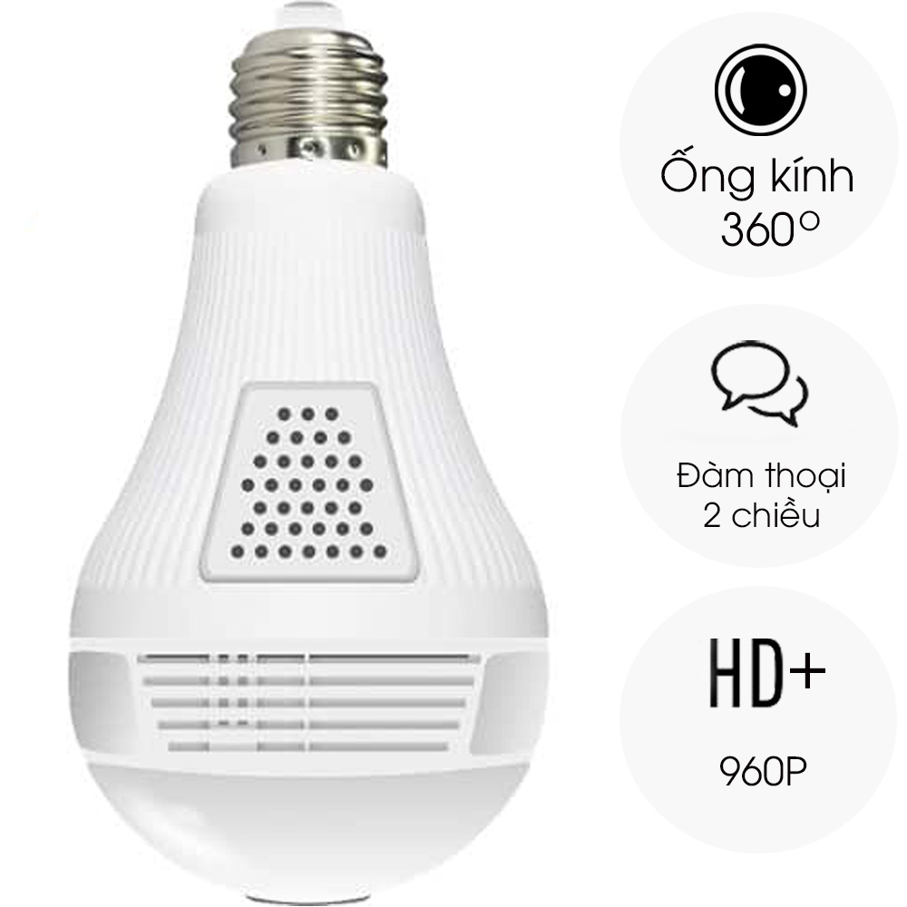 Camera wifi app Yoosee thiết kế dạng bóng đèn 960P - 1.3MP