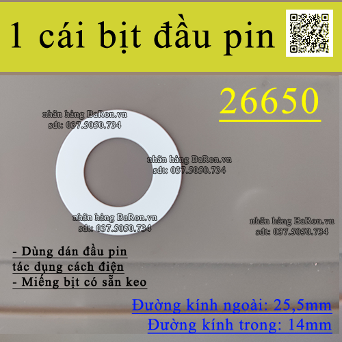 Miếng dán bịt đầu pin 18650-21700-26650-32650