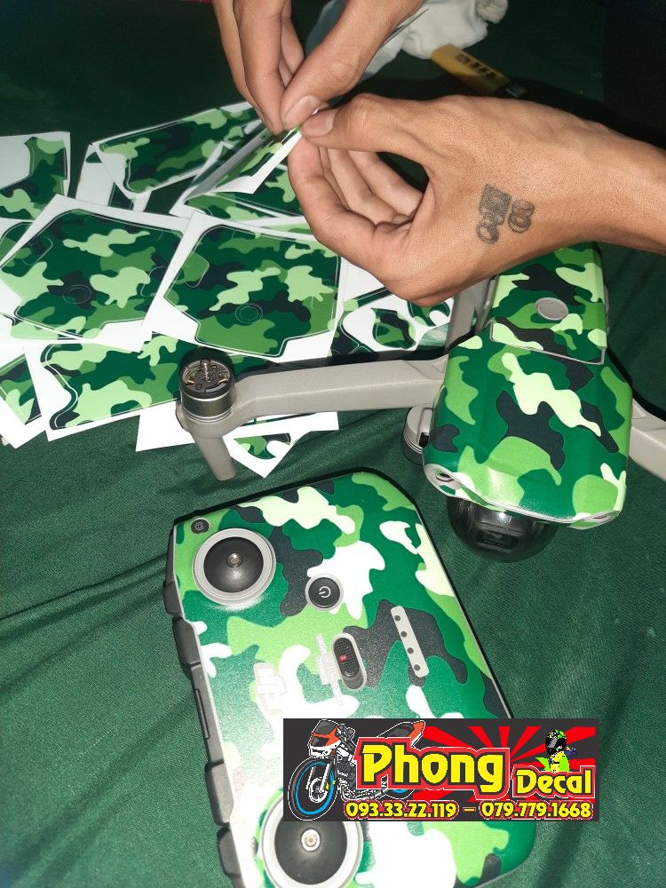Skin decal dán flycam mavic air 2 - full body - phiên bảng camo xanh