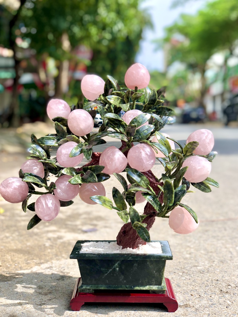 cây đào thạch anh hồng 18 quả