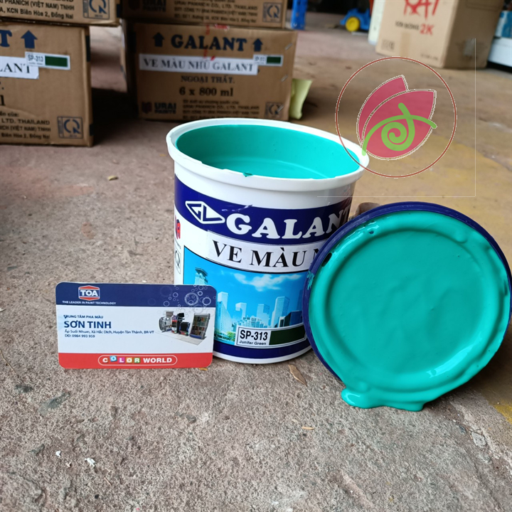 [Sơn chậu] Ve màu xanh lá Galant 1kg, sơn tường phào chỉ bê tông thạch cao chậu cảnh