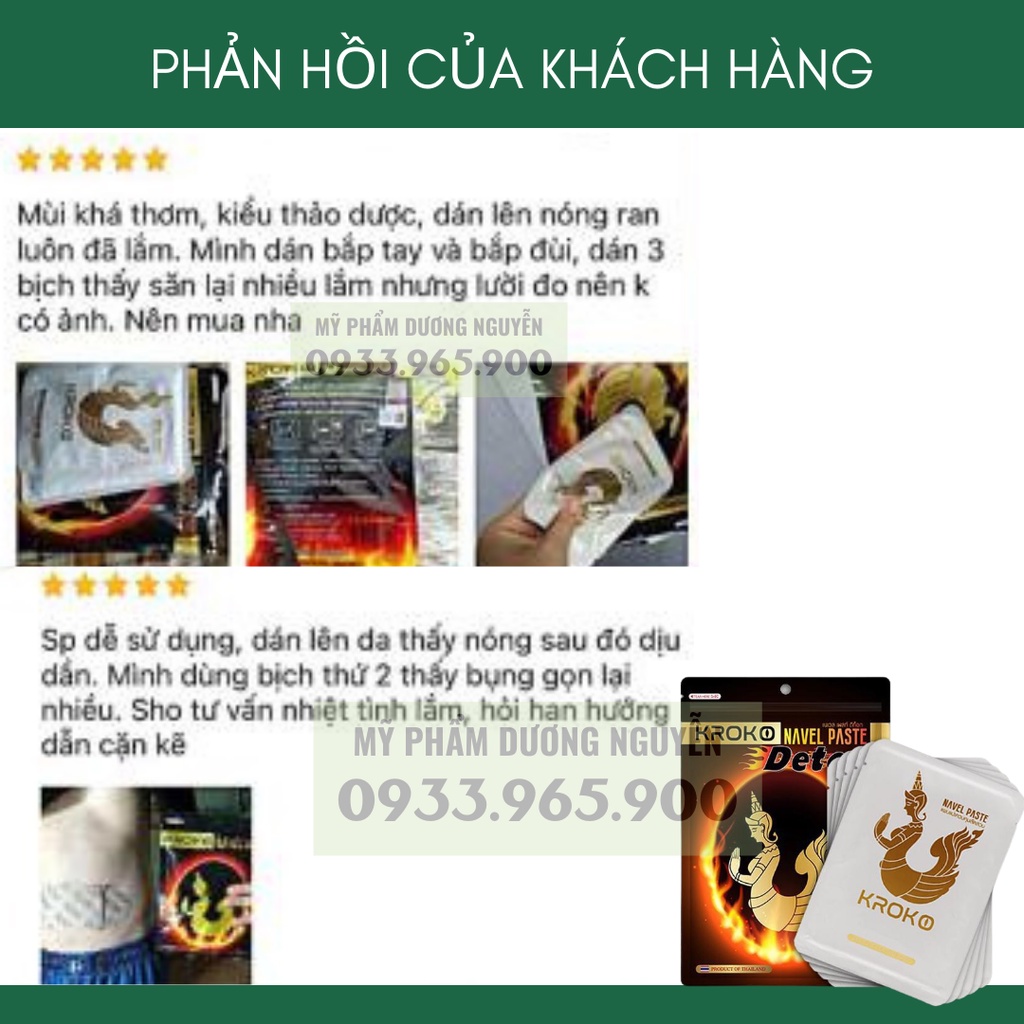 Miếng Dán Tan Mỡ Bụng Kroko Detox Thái Lan Navel Paste