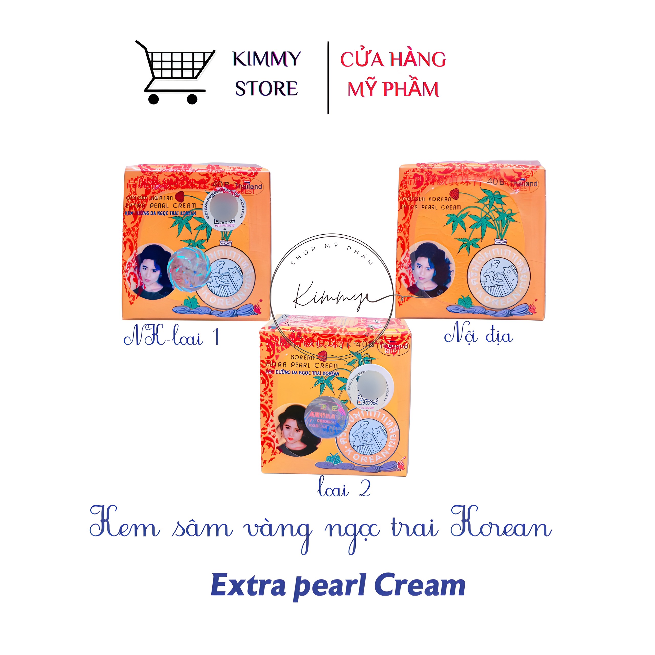 01 hộp kem trắng da sâm vàng thái 2 tem