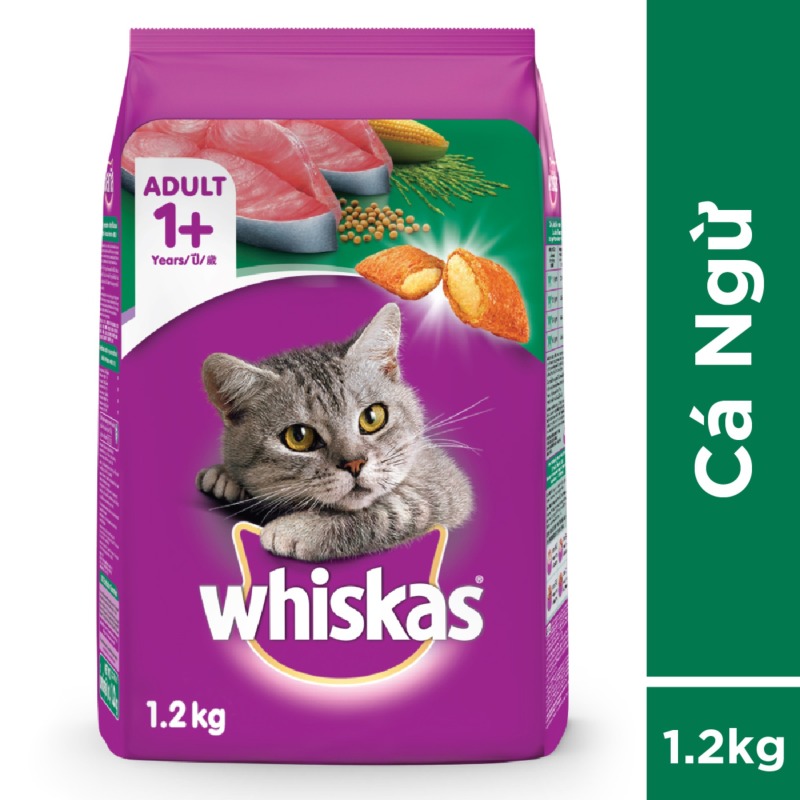 Thức ăn mèo Whiskas vị cá ngừ túi 1.2kg