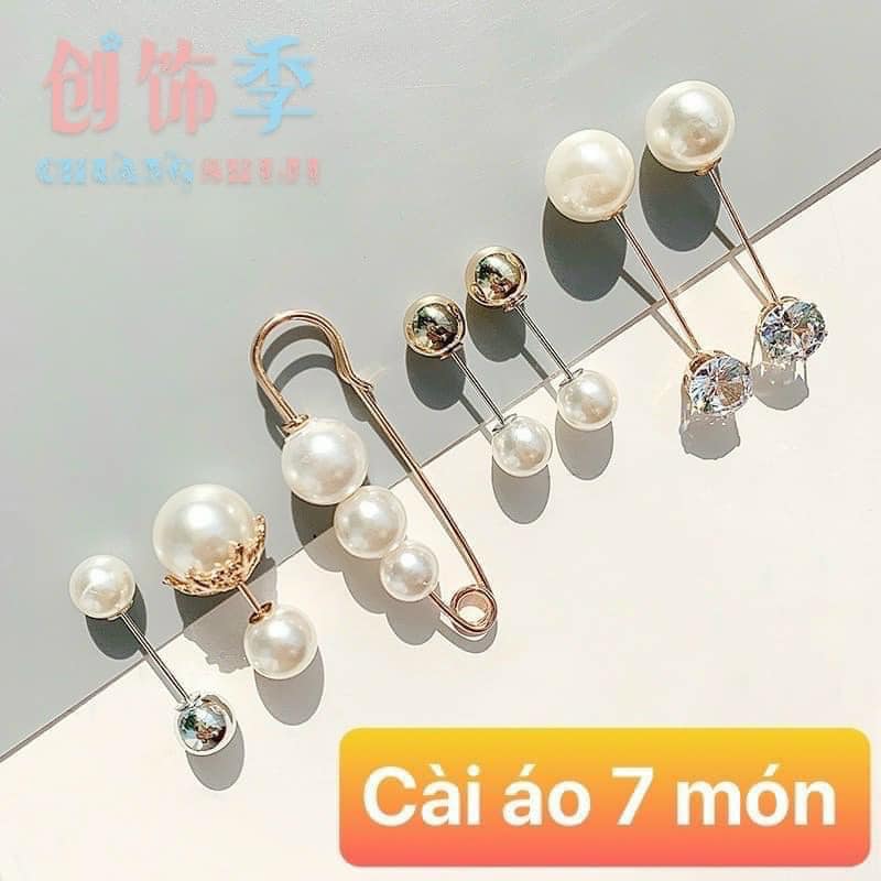 SÉT 7 BÔNG NGỌC TRAI CÀI ÁO ĐA NĂNG
