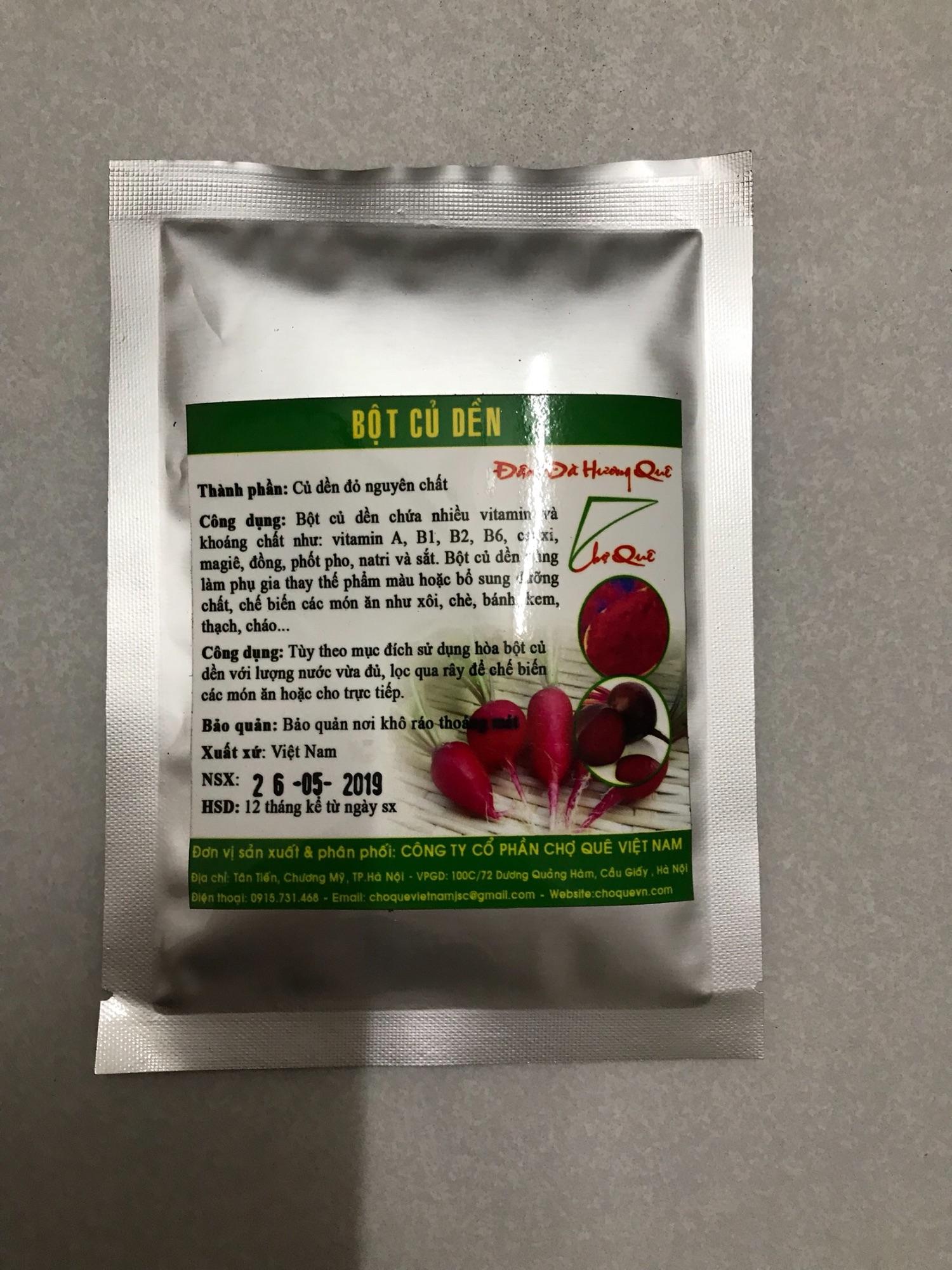 Bột củ dền tạo màu hồng Chợ Quê 50g