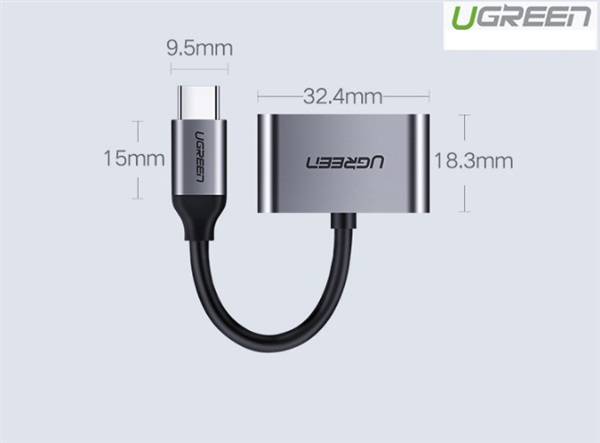 Cáp chuyển USB Type-C to 3,5mm hỗ trợ cổng sạc USB-C Ugreen 50596