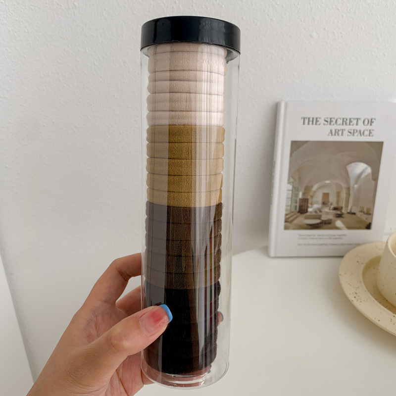 Combo 20 dây thun vải cột tóc kèm ống nhựa hot màu trơn giá rẻ CB22