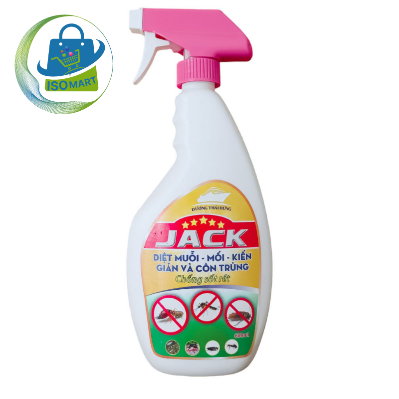 Diệt côn trùng JACK đa năng - Chai 650ml - Diệt mối, Diệt kiến, Diệt gián hiệu quả an toàn