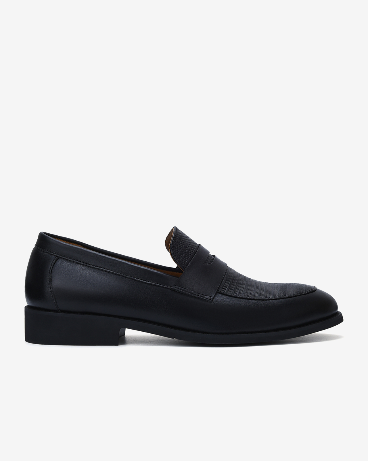 Giày tây nam Đông Hải thiết kế Penny Loafer da bò cao cấp dập vân thời thượng đế cao 3cm - G01A8