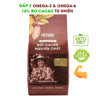 Cleanses Bột cacao nguyên chất 100 Heyday - Dòng Origin thượng hạng 18 bơ cacao tự nhiên - Túi 500g - Phù hợp chế độ ăn kiêng KETO Low-Carb DAS - Không đường không phụ gia không hương liệu - Chuẩn UTZ Quốc Tế thumbnail