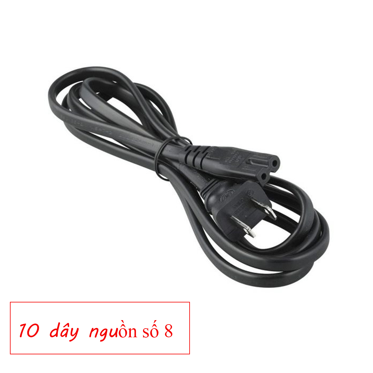 Combo 10 Dây nguồn số 8 loại tốt, dây mềm đẹp, dài 1.6m đầu cắm chắc chắn
