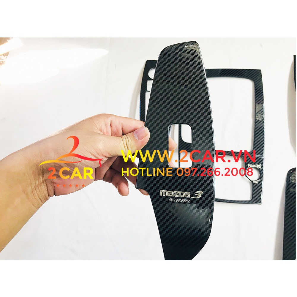 Ốp nội thất mazda 3 đời 2018-2019 vân cacbon cao cấp
